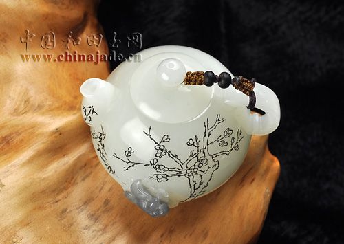 白玉子料-畫意把玩壺