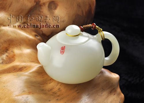 白玉子料-畫意把玩壺