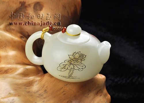 白玉子料-畫意把玩壺