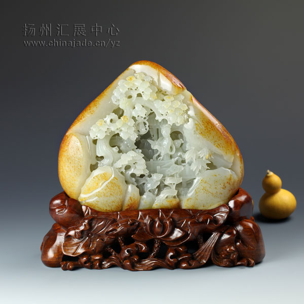 白玉子料山子-游春圖 (作者:郭忠廣) 白玉子料山子-游春圖 (作者:郭忠廣)