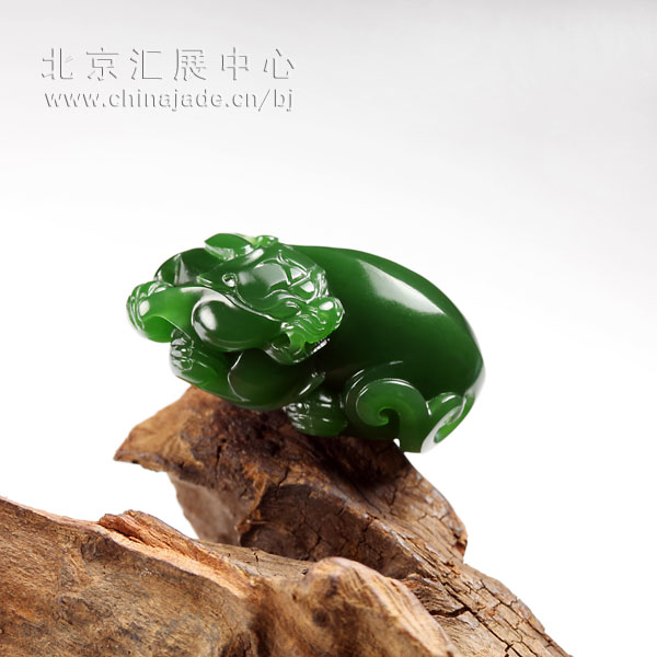 和田玉碧玉貔貅掛件