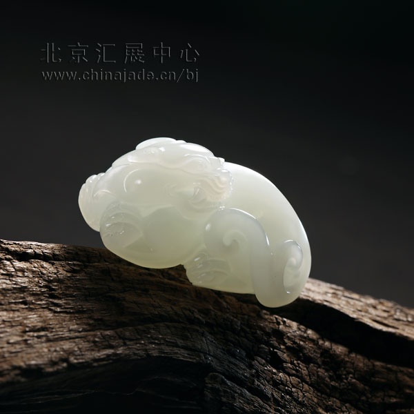 和田玉白玉貔貅掛件