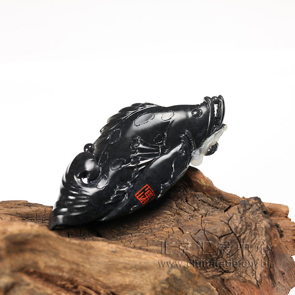 墨玉子料掛件-富貴有余