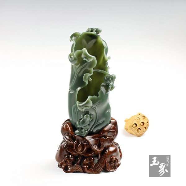 蛙趣荷葉洗 (玉界臻品 殷小金作品)