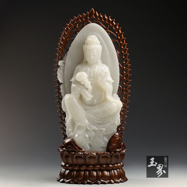 白玉擺件-觀世音