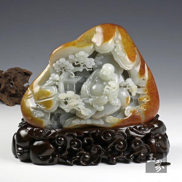 白玉籽料－彌勒佛山子