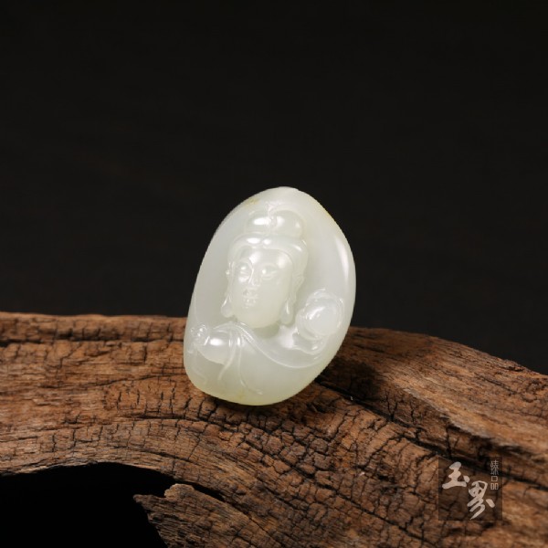 白玉籽料掛件－觀音