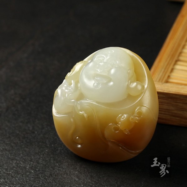 糖白玉掛件－如意有福