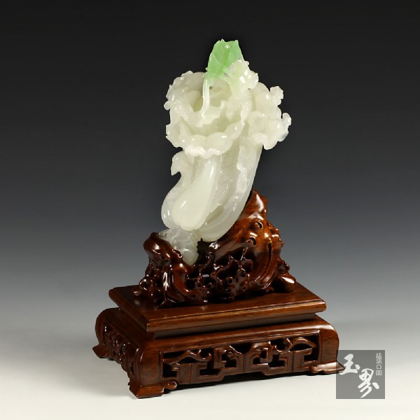 （翠青）白玉擺件-佰財
