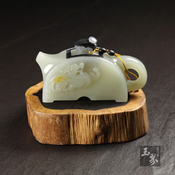 白玉子料-半月瓦當(dāng)壺