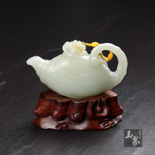 白玉子料-竹筍把玩壺