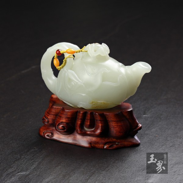 白玉子料-竹筍把玩壺