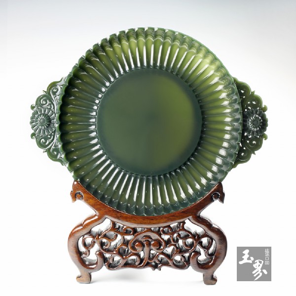 和田青玉-菊花盤