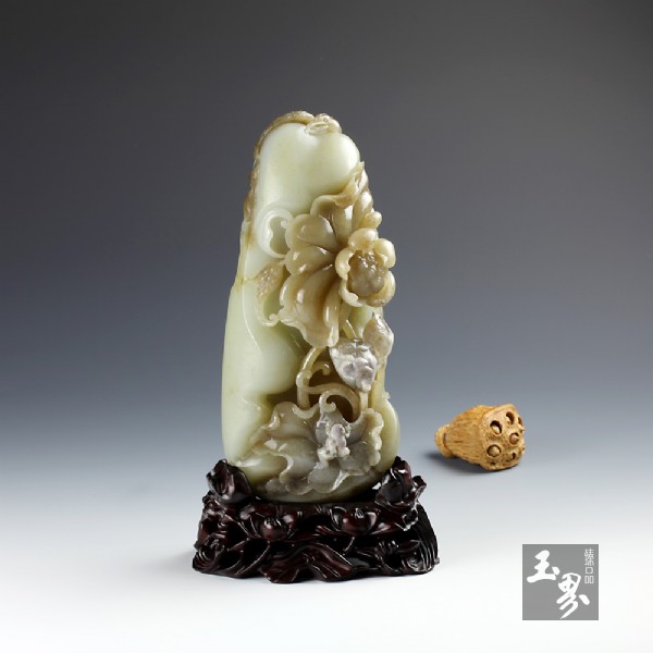 白玉子料擺件-連連高升 白玉子料擺件-連連高升