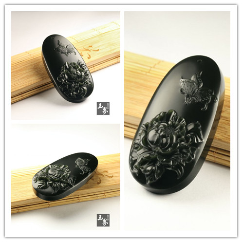 青玉子料把牌-國色天香