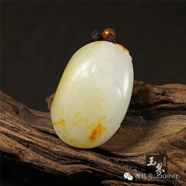 白玉子料掛件-鵝如意 