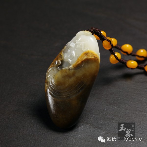 白玉子料把件-達(dá)摩悟道 