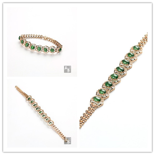 18k彩金翡翠手鏈