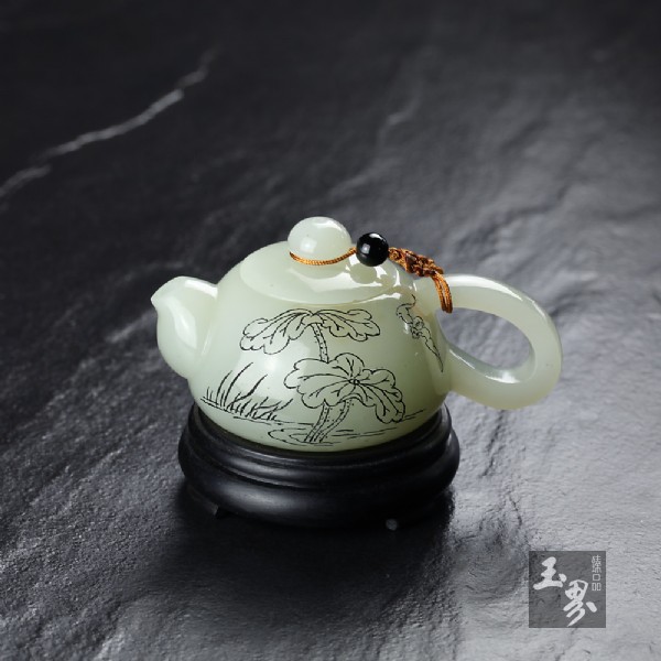 白玉-畫意把玩壺