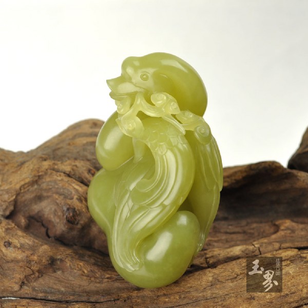 黃玉把件-鵝（我）如意 