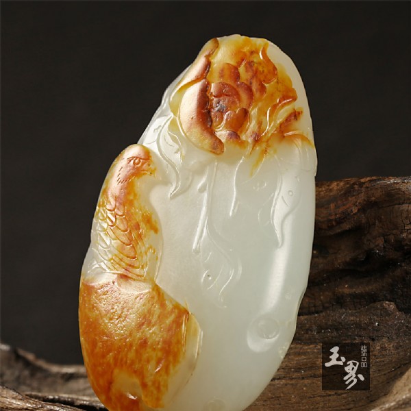 白玉子料掛件-錦上添花