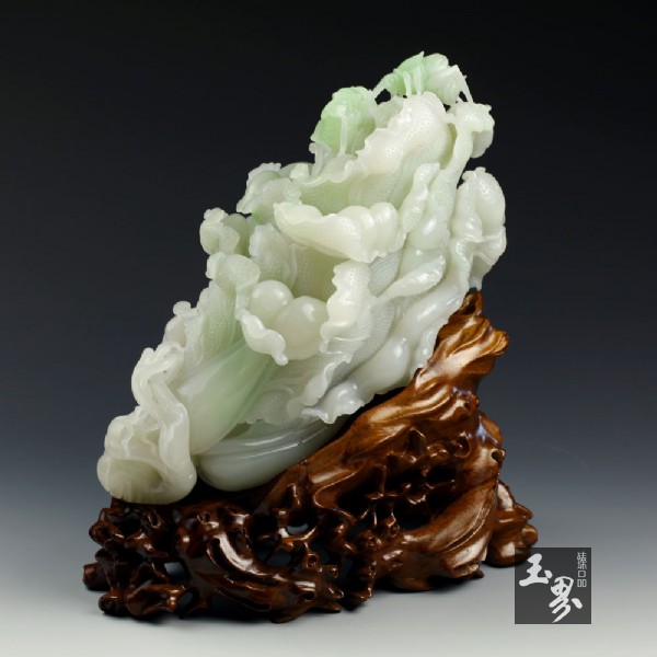 （翠青）白玉擺件-佰財