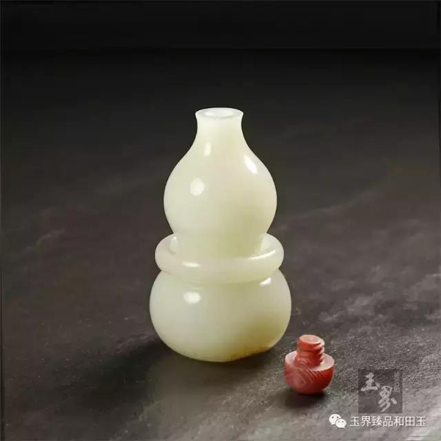 白玉子料-福祿把玩鼻煙壺