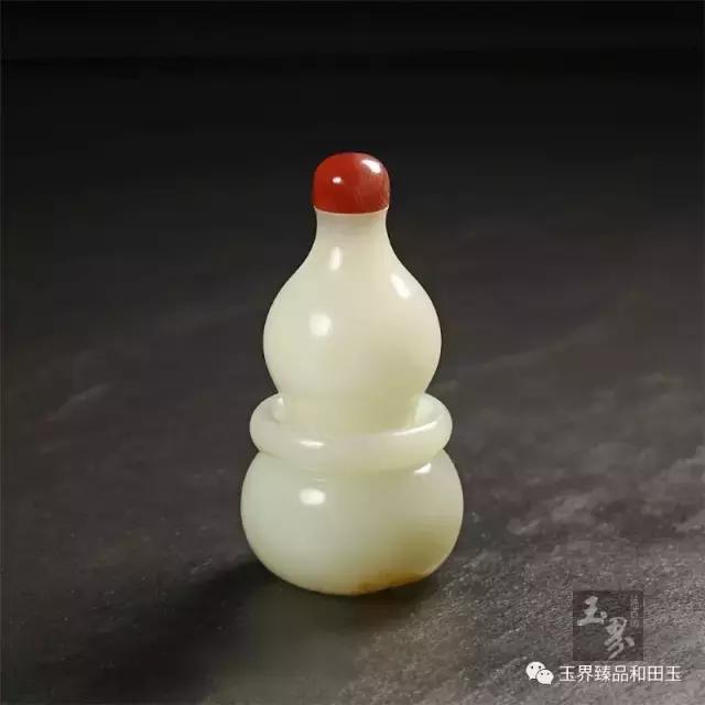 白玉子料-福祿把玩鼻煙壺