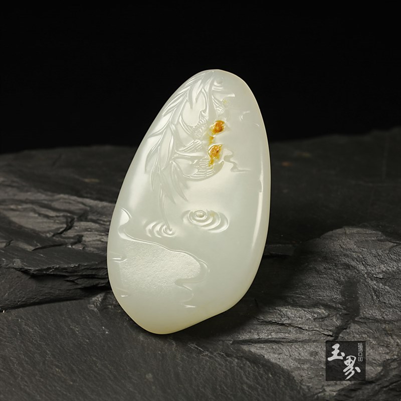 白玉子料掛件-春歸