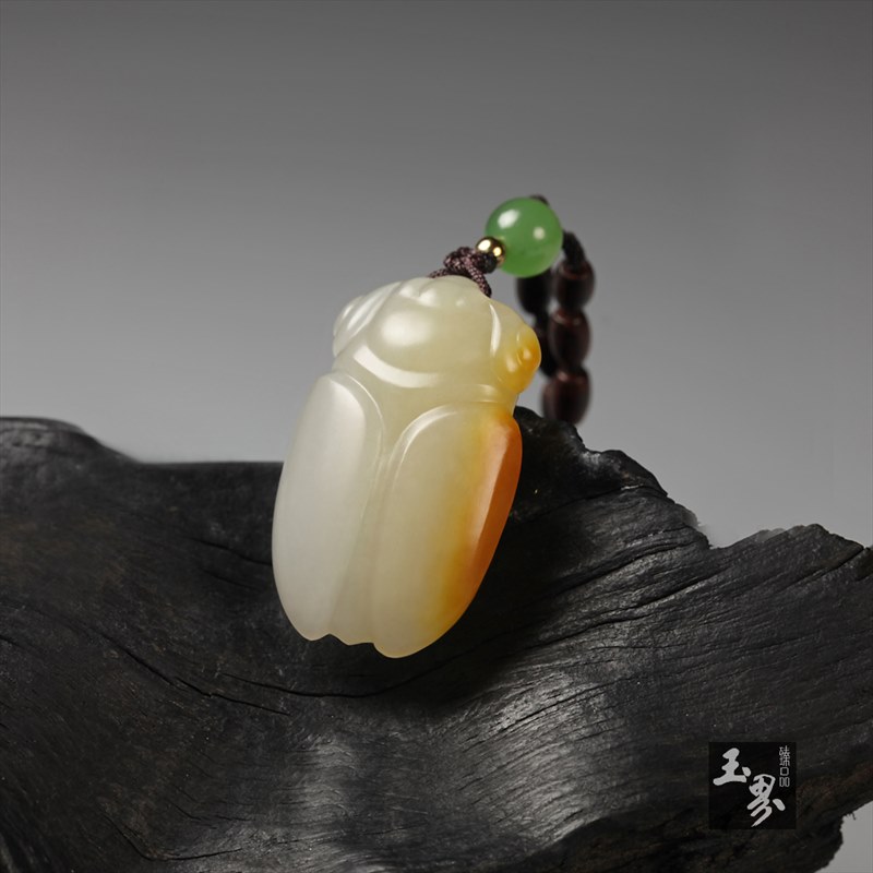 白玉子料-蟬形佩