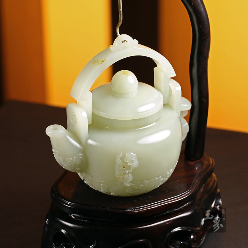 白玉子料-如意提梁壺